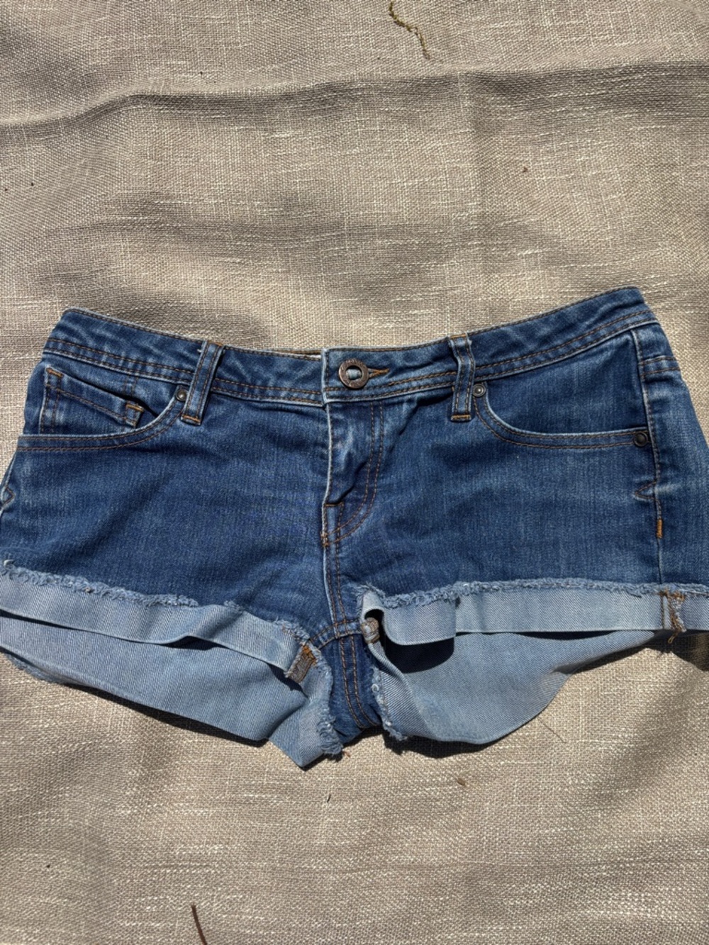 Volcom Medium Blue Cuffed Denim Shorts